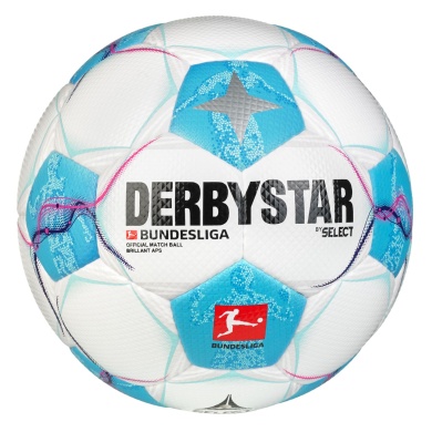 Derbystar Fussball Bundesliga Brilliant APS v24 (offizieller Spielball der Saison 2024/2025) weiss/blau